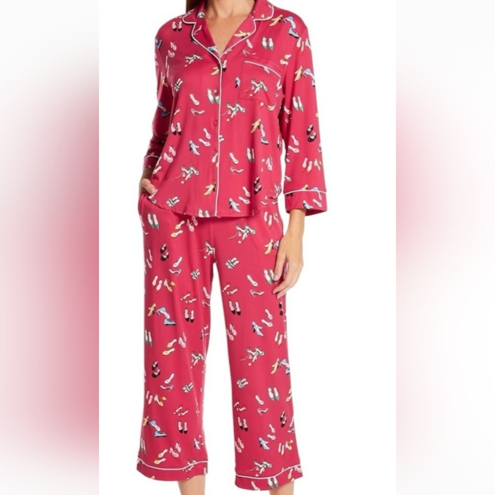 Kate Spade New York Lipstick Cropped Pijamas. SMALL
